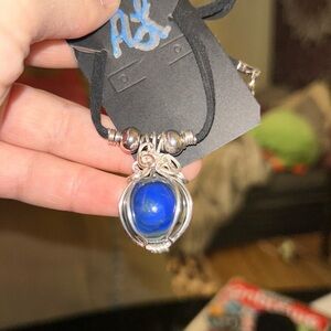 Handmade Glass Bead Wired Wrapped Necklace